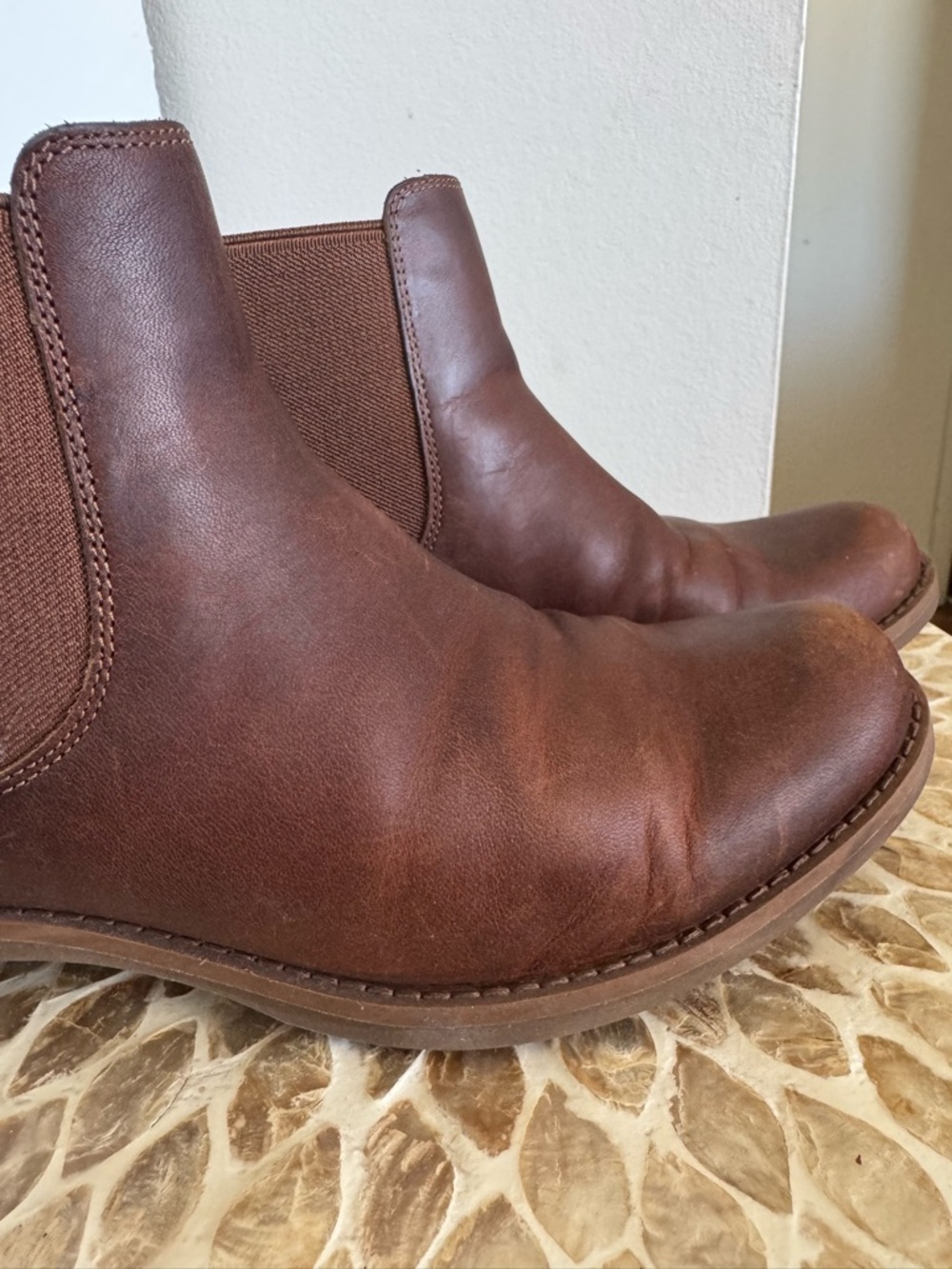Timberland Magby Chelsea Ankle Leather Boots in Cognac Brown size 8 - Picture 4 of 11